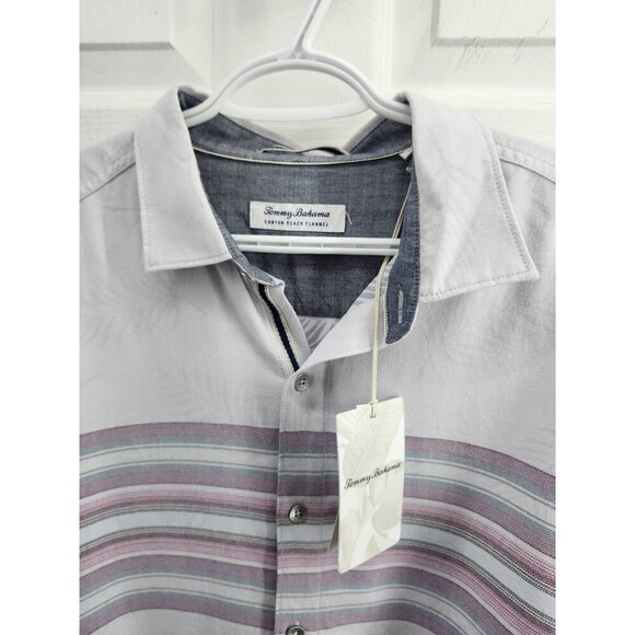 NWT Tommy Bahama Mens Size Large Canyon Beach Flannel Horizon Stripe Shirt NEW - Picture 5 of 13